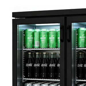 Double Door Air Beverage <b>Cooler</b> Large Capacity Glass Fridge Digital Control Adjustable Shelves for <b>Drinks</b> Bar Counter YPS-PJ02 D - Product Image 2
