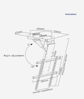 Support de plafond motorisé pour téléviseur 50-90 pouces avec télécommande électrique, rotation et réglage en hauteur, en acier laminé à froid