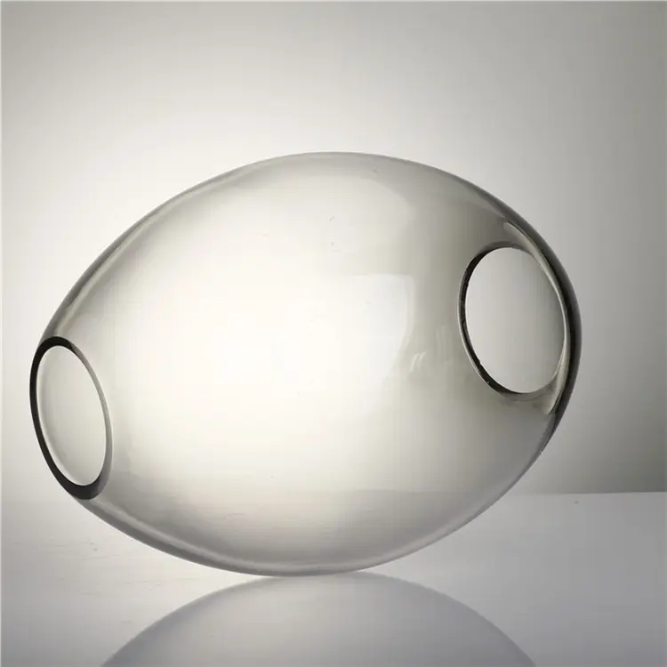 Handgeblazen Gerookte Grijs Glas Schaduw Glas Bal Licht Lamp Schaduw Lampglaasje