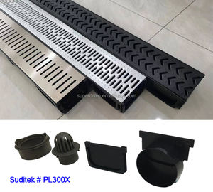 ท่อระบายน้ำแบบมีช่องระบายน้ำพลาสติกพร้อมฝาปิด,ท่อระบายน้ำบนถนนท่อระบายน้ำแบบตรงสีดำท่อระบายน้ำ - Product Image 2