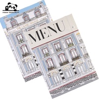 Couverture de menu de restaurant imperméable pour aliments, vin et cocktails, impression personnalisée, logo coloré, sac en carton et cuir, embossé, tailles personnalisées