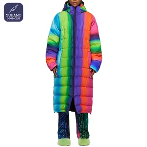 YuFan Custom OEM ODM Multi color Gradient Daunen jacke Daunen gefüllter geste ppter Mantel Stehkragen