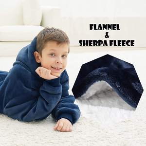 ผ้าห่มขนแกะเชอร์ปามีฮู้ดหนาขนาดใหญ่ผ้าห่มสเวตเชิ้ตมีฮู้ดสำหรับเด็กผู้ใหญ่ - Product Image 4