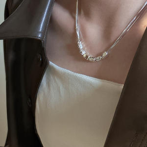 Collier de mode de style coréen en argent sterling S925 avec chaîne de clavicule lourde Texture de conception de niche - Product Image 2