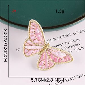 New Design High Quality Self Adhesive Artistic Embroidery Gold Glitter Edge butterfly Flower Patch for Decoration - Product Image 5