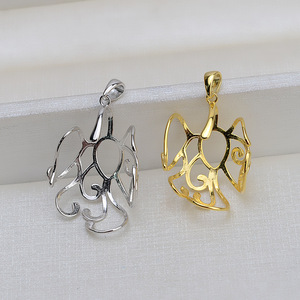 จี้ไข่มุกบาโรกแบบเปิดลายฉลุ ทำมือ ดีไซน์ทันสมัย ทำจากเงินแท้ S925 ฐานกลวง ไม่มีเข็มหมุด รหัสสินค้า 1744 - Product Image 3