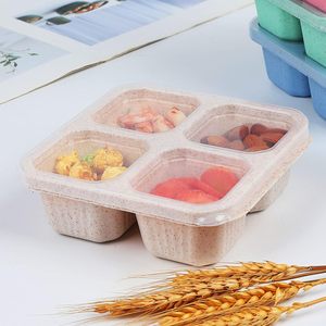 Caja de Plástico con Cuatro Compartimentos para Snacks, Caja Sellada Independiente para Dulces, Pasteles, Frutas, Apta para <span class=keywords><strong>Microondas</strong></span>, para Niños - Product Image 2