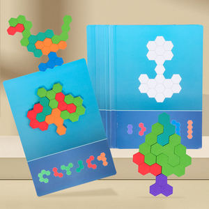 Ahşap beyin Teasers şekil desen yaratıcı mantıksal düşünme ahşap blok bulmaca oyuncak ahşap petek bulmaca oyunu çocuklar için - Product Image 3