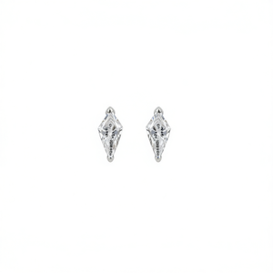 Boucles d'oreilles en or blanc avec diamants taille princesse, bijoux classiques naturels pour femmes, E2383 - Product Image 1