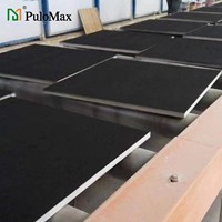 Plaques de plafond en fibres minérales noires, finition mate, panneaux acoustiques, ignifuges, résistants à l'humidité, 2x2 pieds
