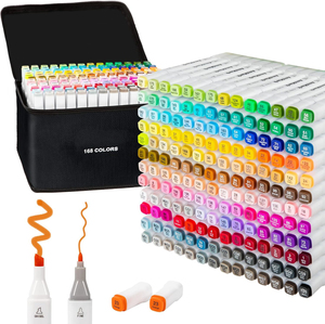 Marcadores de Arte de Doble Punta, 40 Colores, Marcadores de Alcohol para Dibujo, Juego de Rotuladores Permanentes - Product Image 1