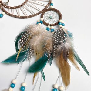 <span class=keywords><strong>Atrapasueños</strong></span> Turquesa, Árbol de la Vida Indio, Adorno Colgante, Campana de Viento con Plumas Coloridas, Decoración de Pared - Product Image 4