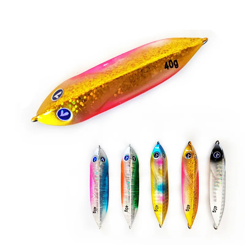 MISTER JIGGING high quality low price 25g 40g long cast saltwater luminous sea bass jigging fishing lure