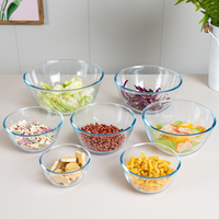 Ensemble de 7 bols à salade en verre hermétiques sans bpa avec couvercles pour la cuisson, la préparation, le service, le stockage des aliments dans la cuisine