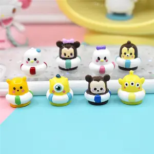 3D Swimming Ring Cartoon Resin Charms For Diy Jewelry Making Fairy Garden Micro Landscape Doll House Miniature Decoration