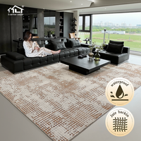 Tapis moderne de luxe pour la décoration intérieure Technique de poils coupés Imperméable à l'eau Résistant aux taches Sans colle pour le salon Chambre à coucher Abstrait