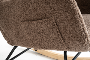 Sillón Glider Moderno de Tela Teddy con Características de Seguridad, Cómodo Sillón <span class=keywords><strong>Mecedora</strong></span> con Bolsillo Lateral - Product Image 6