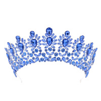 Couronnes de Mariage Multicolores en Alliage et Cristal, Style Baroque Européen et Américain, pour Concours de Beauté et Mariées, avec Fleurs Moulées sous Pression, Vente en Gros