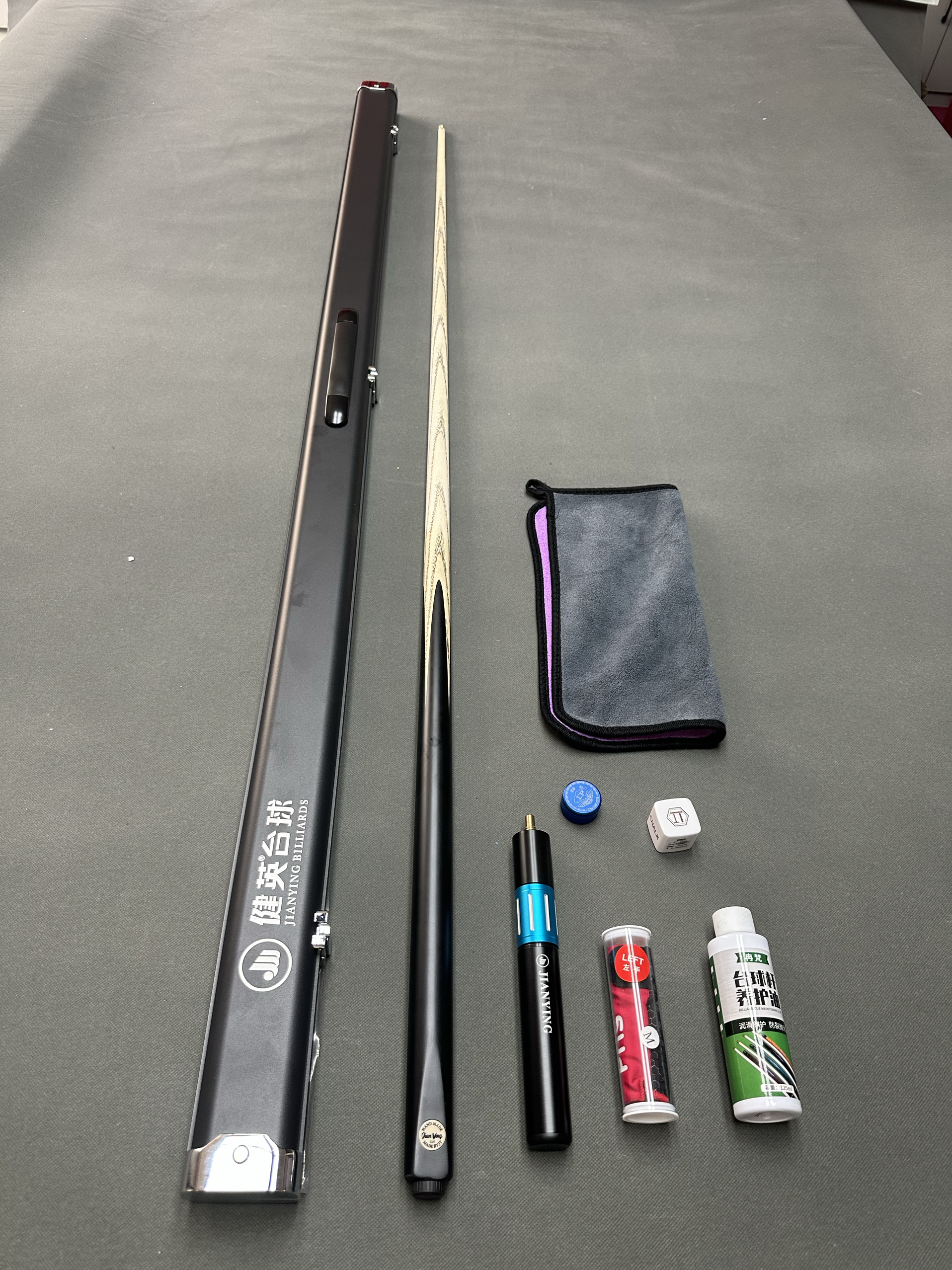 JY03 Maple Black Tong Billiard Cue Set Single Cue 13mm Aluminum