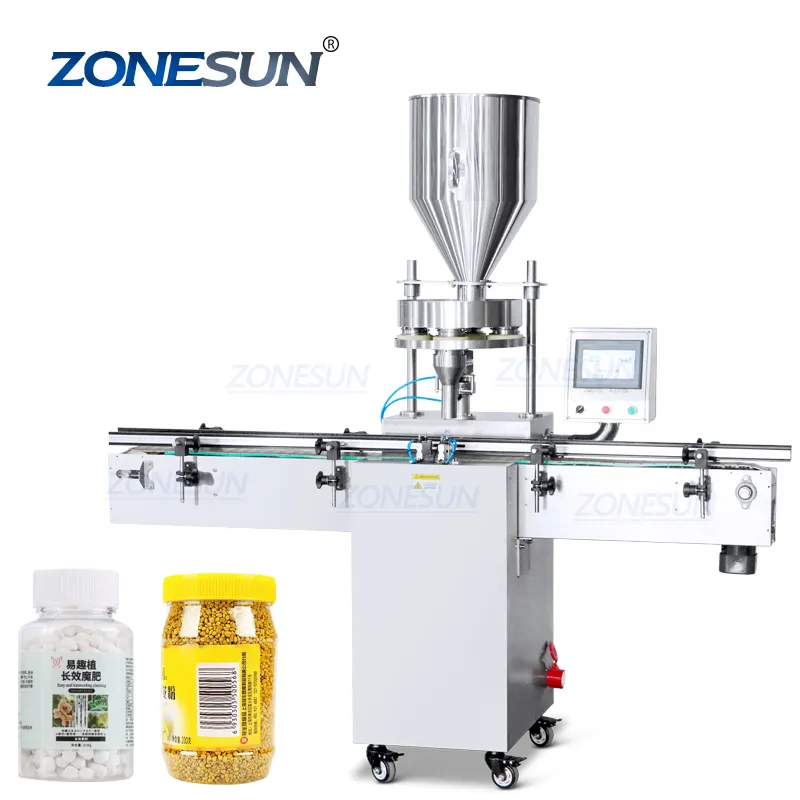 ZONESUN ZS-KL01S tek kafa otomatik kavanoz tahıl mısır hazne cam tuz şişe doldurma makinesi granül dolum makinesi