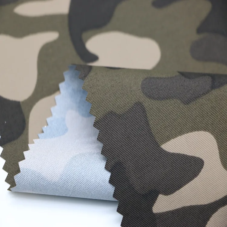 PU coated Nylon taslan with camouflage printed fabric use for jacket garment