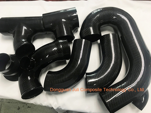 Tuyau d'admission d'air en fibre de carbone universel pour voiture, entrée 75 mm, accessoires de tube d'admission d'air froid en fibre de carbone - Product Image 4