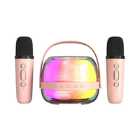 Mini altavoz BT RGB PARA KARAOKE para exteriores con micrófono, gabinete de plástico, fuente de alimentación CC para fiestas y viajes de teléfonos móviles