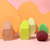 BEILI éponge de maquillage professionnelle multi-couleurs sans latex 3 ou 4 coupe angulaire doux éponge de maquillage porte-oeuf