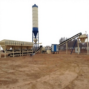 Centrale à béton de haute qualité 50t/100t, machine de malaxage horizontale à double arbre avec silo à ciment motorisé - Product Image 1