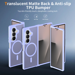 Coque de téléphone magnétique antichoc populaire violet clair pour Samsung Z Fold <span class=keywords><strong>7</strong></span> 8, finition soyeuse translucide luxueuse, personnalisable - Product Image 2