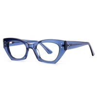 HS6106 Monturas Ópticas de Lectura para Mujer, Hechas a Mano, de Acetato, con Diseño de Mariposa Pequeña y Estampado de Remaches, con Bisagra de Resorte, de Moda