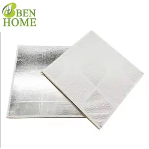 High Quality PVC Vinyl Coated Gypsum Ceiling White Color Gypsum Price 60x60CM
