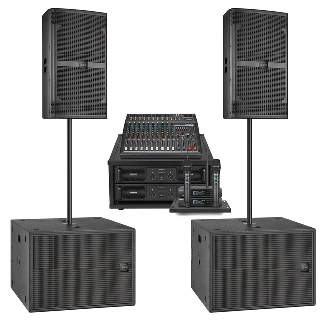 Professional Single 18 Inch Active Subwoofer with DSP High Power PA Bass Speaker for DJ Wedding Events Stage Live Events & Tours
