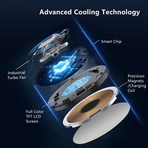 Mới Sản Phẩm Tiên Tiến Làm Mát Màn Hình Quạt Hiển Thị Từ 15W Nhanh Chóng Sạc Xe Hơi Không Dây Sạc Từ Tính Cho Điện Thoại Di Động Cooler - Product Image 4
