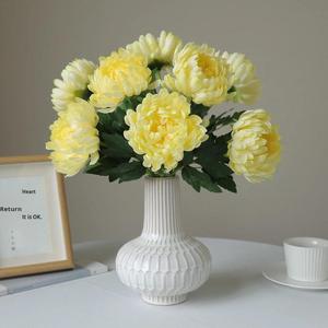 Flor de Crisantemo Artificial de Tallo Único, Bola de Plástico, Hecha a Mano, para Decoración de Año Nuevo Chino, Cementerio, Tumba, Exterior - Product Image 2