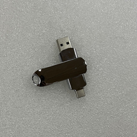 Shinny Flashdisk putar Usb c, Flash Drive logam 2.0 16GB 32GB 64GB 128GB 2in1 USB Tipe C gratis logo kustom