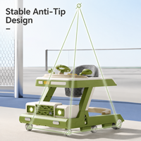 Déambulateur réglable en hauteur, anti-basculement, roues lisses écologiques, robuste, facile à assembler, pliable, cadre en alliage d'aluminium, cadeau pour