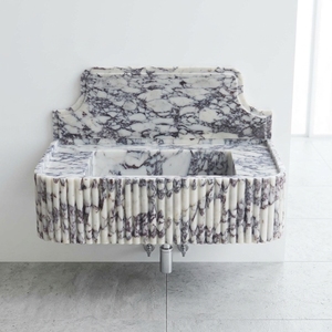 Custom <b>Small</b> Viola Wall Mounted Bathroom Vanity Natural Marble for Luxury Interiors Designer Project - Product Image 2