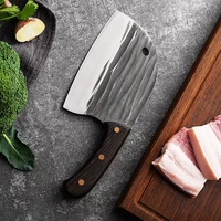 Couteau à viande professionnel de 6,5 pouces, couteau de boucher, lame martelée avec manche en bois de wengé
