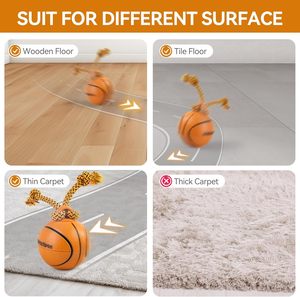 Игрушка для домашних животных: прочный мяч-игрушка для собак и кошек с автоматическим вращением и узлом-канатом, для игр в помещении и на улице - Product Image 4