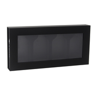 Boîte-cadeau d'emballage magnétique en carton papier noir personnalisé avec fenêtre transparente en pvc