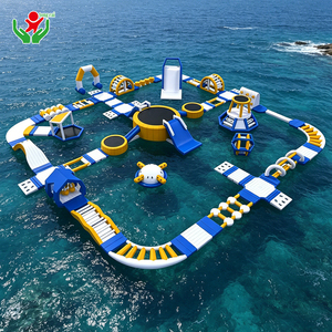 Percorso a Ostacoli Gonfiabile Galleggiante Economico, Attrezzatura Leggera per Giochi Acquatici per Lago, Piscina, Feste all'Aperto e Intrattenimento - Product Image 1