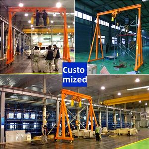 Grúa Pórtico Móvil Portátil de 1t 2t 3t 5t 10t con Polipasto de Cadena, Grúa Pórtico Móvil Mini Ligera para Uso en Almacenes Interiores - Product Image 2