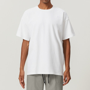 Camiseta deportiva para hombre, Camiseta holgada de algodón para correr informal, <span class=keywords><strong>ropa</strong></span> deportiva para hombre, camiseta de entrenamiento transpirable atlética para gimnasio - Product Image 3