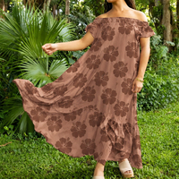 Nouvelle robe maxi fluide et ample à imprimé floral, avec bandeau élastique, en rayonne, faite sur mesure, style décontracté