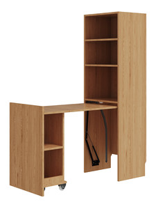 <span class=keywords><strong>Bureau</strong></span> et bibliothèque combinés pliables en bois massif à plusieurs niveaux, fixation murale, finition sans peinture ; Table d'angle rétractable pour étude/<span class=keywords><strong>bureau</strong></span> - Product Image 5