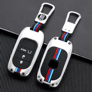 Zinc Alloy+Silicone Remote Car Key Cover Hard Metal Key Shell Fob Case Protector Fit for Honda