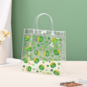Sac à main en PVC transparent résistant et durable, vente en gros, logo personnalisé, sac de rangement pour les nécessités quotidiennes, sac en plastique transparent - Product Image 1