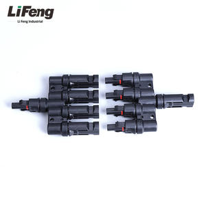 Connecteurs de panneaux solaires en T à installation facile, séparateur en Y 4 vers 1, matériau PPO ignifuge, connecteurs PV <span class=keywords><strong>M</strong></span>/FFF F/<span class=keywords><strong>MMMM</strong></span>, 1 paire - Product Image 4