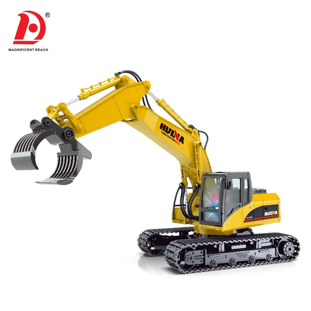 Toy Rc Car HUADA 2022 2.4G 1:14 Metal Alloy RC Excavator Construction Truck Car Toy With Battery USB Line